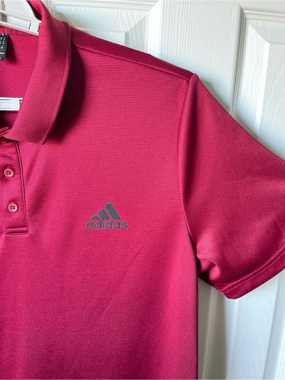 Adidas Men’s Size XL Burgundy Golf Polo Shirt Performance Short Sleeve